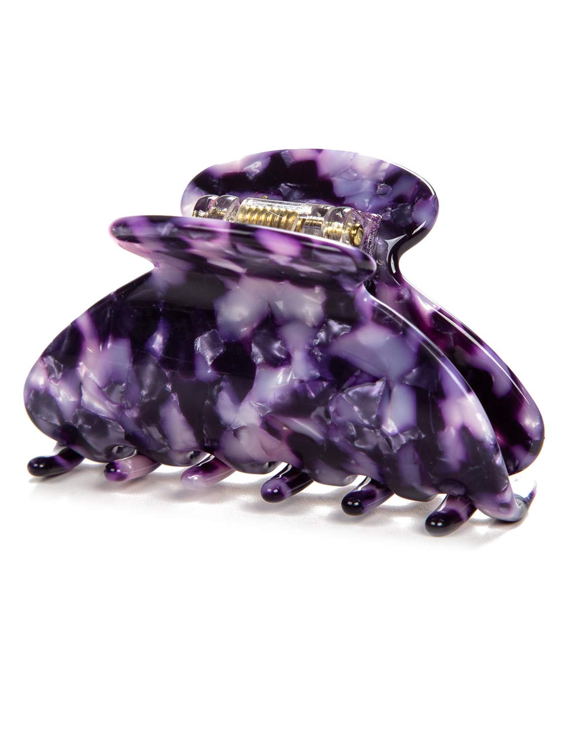 Handmade Celluloid Acetate French Design Barrettes Tortoise Shell Claws Hair Claw Luxury Fashion Accessories Hair Clip for Women (Purple)