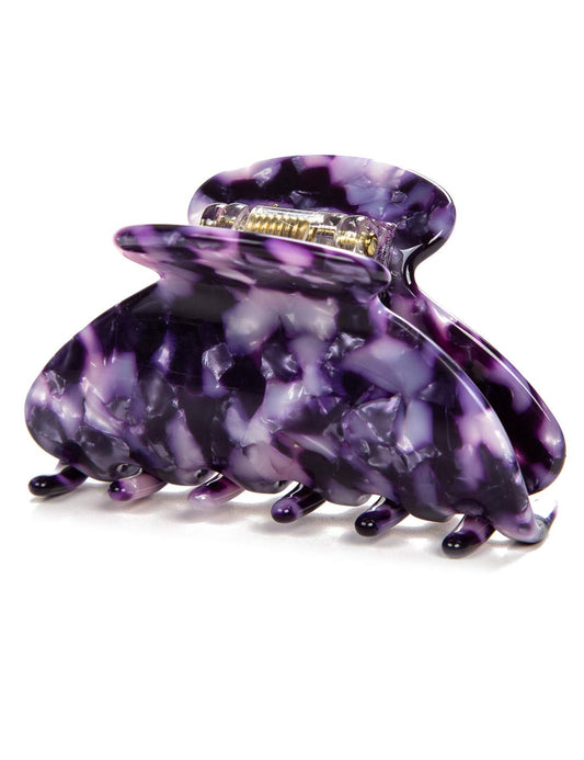 Handmade Celluloid Acetate French Design Barrettes Tortoise Shell Claws Hair Claw Luxury Fashion Accessories Hair Clip for Women (Purple)