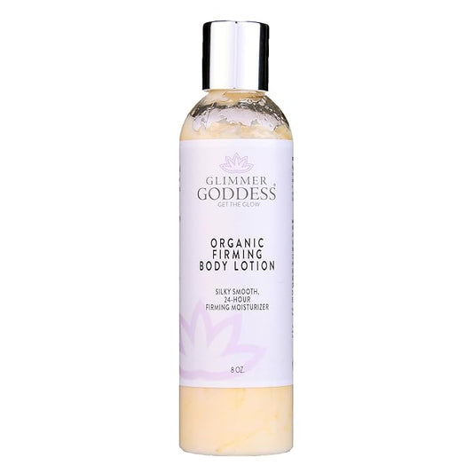 GLIMMER GODDESS Organic Skin Care 8 oz Firming Body Lotion for Hydrating Skin & Improving Elasticity