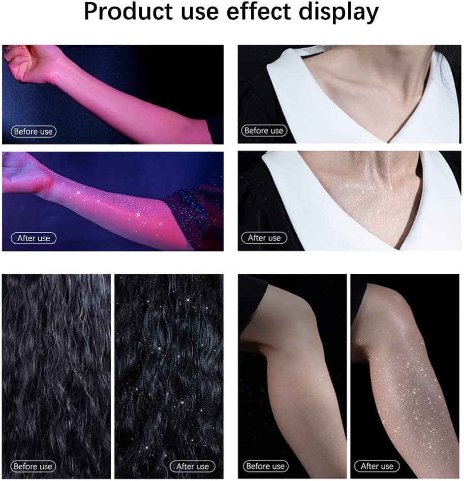 Glitter Spray for Hair and Body, Perfect Body Shimmer for Music Festival Stage Makeup and Hair and Face Glitter Spray. 2.11 Oz