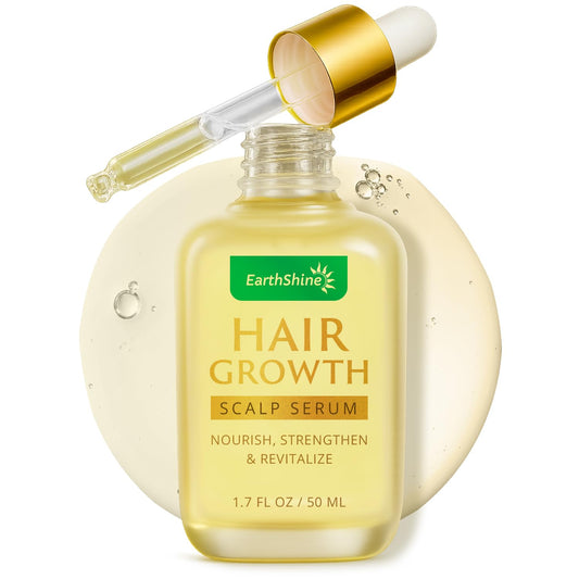 EarthShine Advanced Hair Growth Serum: 50mL Anti-Hair Loss Scalp Serum - Hair Thickening Serum with Amino Acids, Caffeine & Rosemary Oil Promotes Healthy Scalp & Fuller-Looking Hair