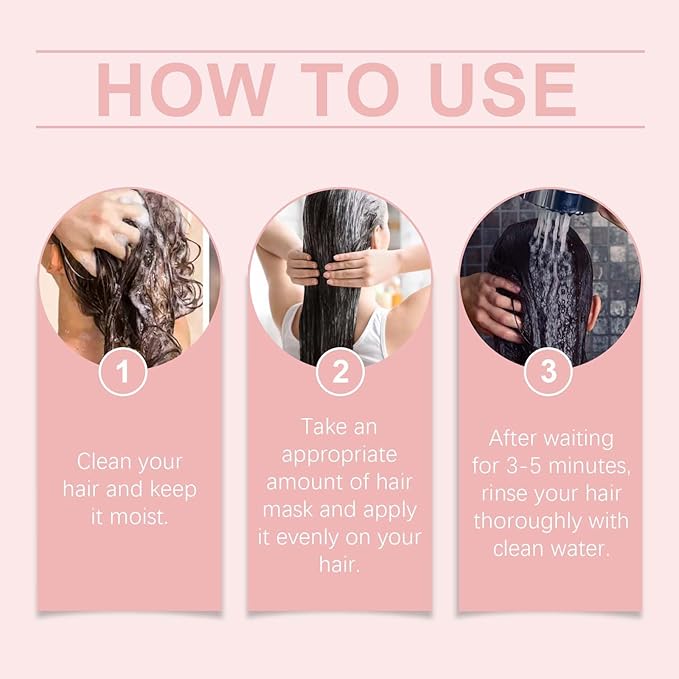 Hair Mask, 2PCS Minimalist Hair Mask for Growth and Thickness, Minute Vitamin-Infused Treatment for Moisturizing, Frizz Control, and Silky Smoothness - Promotes Growth and Strength