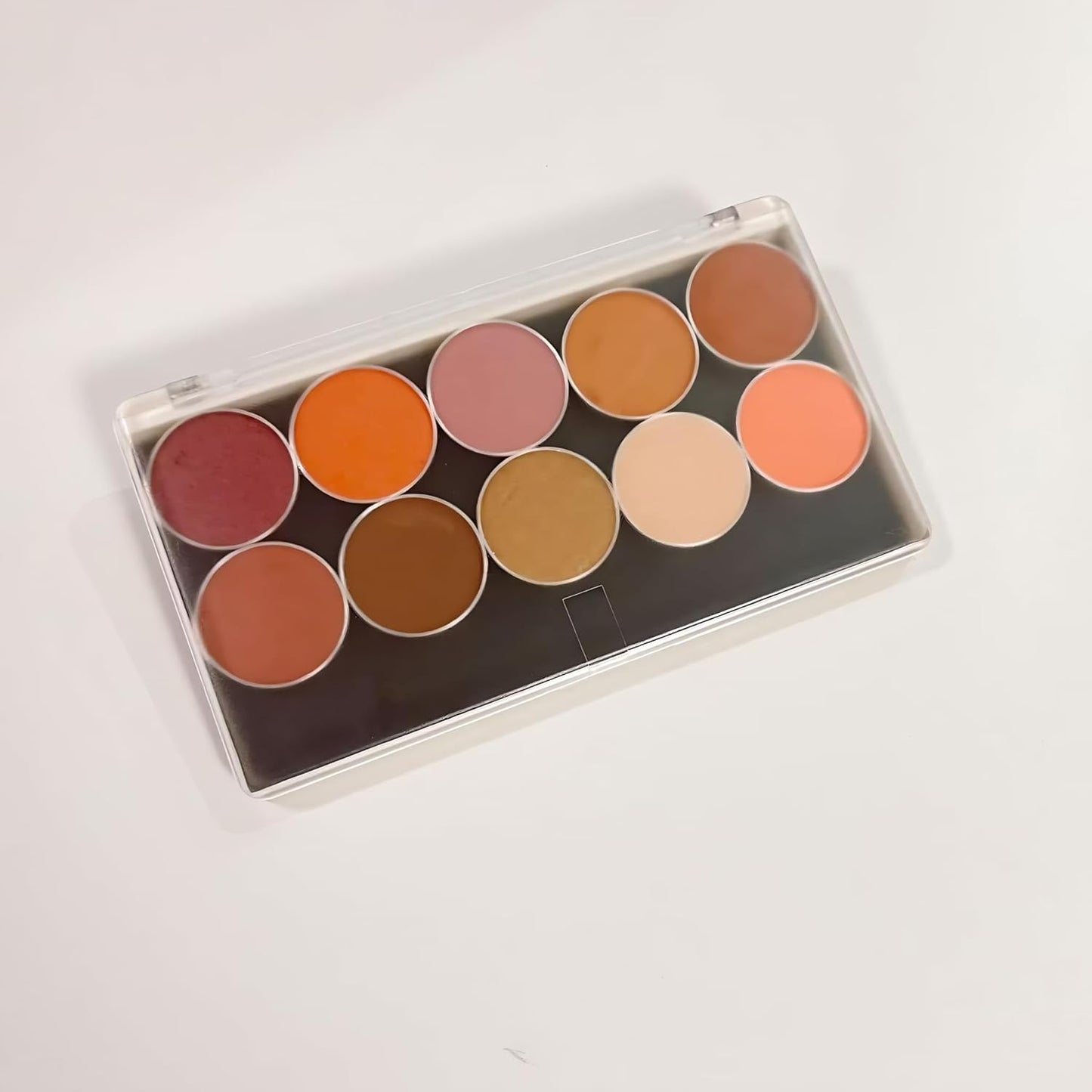 2PC Empty Magnetic Makeup Palette, White Frosted Clear Lid, Empty Eyeshadow Palettes Depots Tavel Storage Box, Small Travel Size, 5.5 x 3.1 inches,