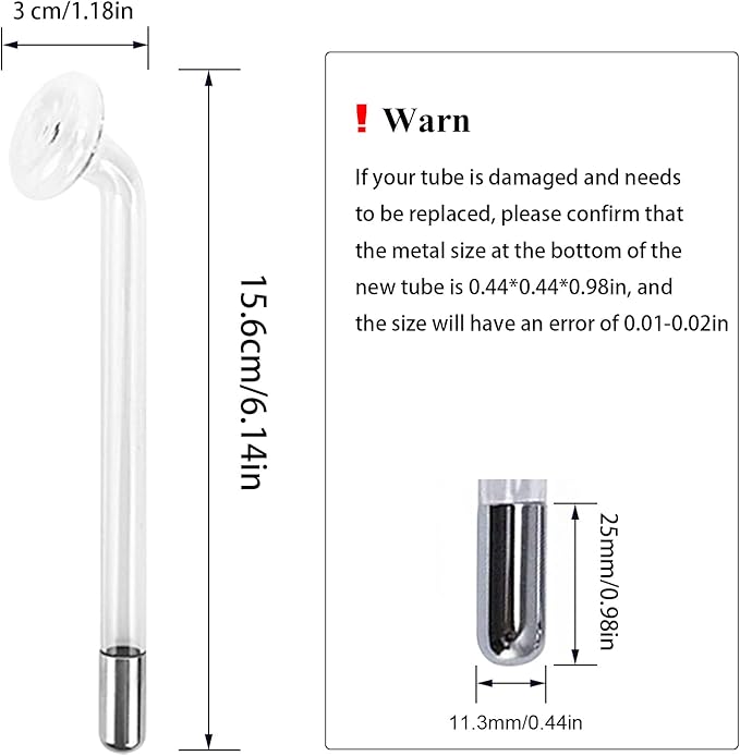 Electrode Wand Glass Tube Handheld Spare Parts Elitzia ETJX006AS (Mushroom Blue)
