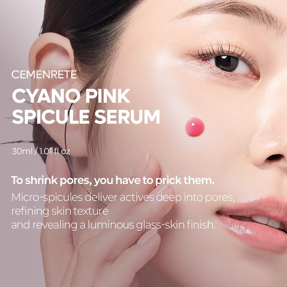 Dr.Melaxin Cemenrete Cyano Pink Spicule Serum with Calcium, korean skin care pore tightening refines pores tightening serum 1.01 fl. oz.