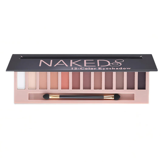12 Colors Makeup Nude Colors Eyeshadow Palette Natural Nude Matte Shimmer Glitter Pigment Eye Shadow Pallete Set Waterproof Smokey Professional Beauty Makeup Kit (Matte Color A)