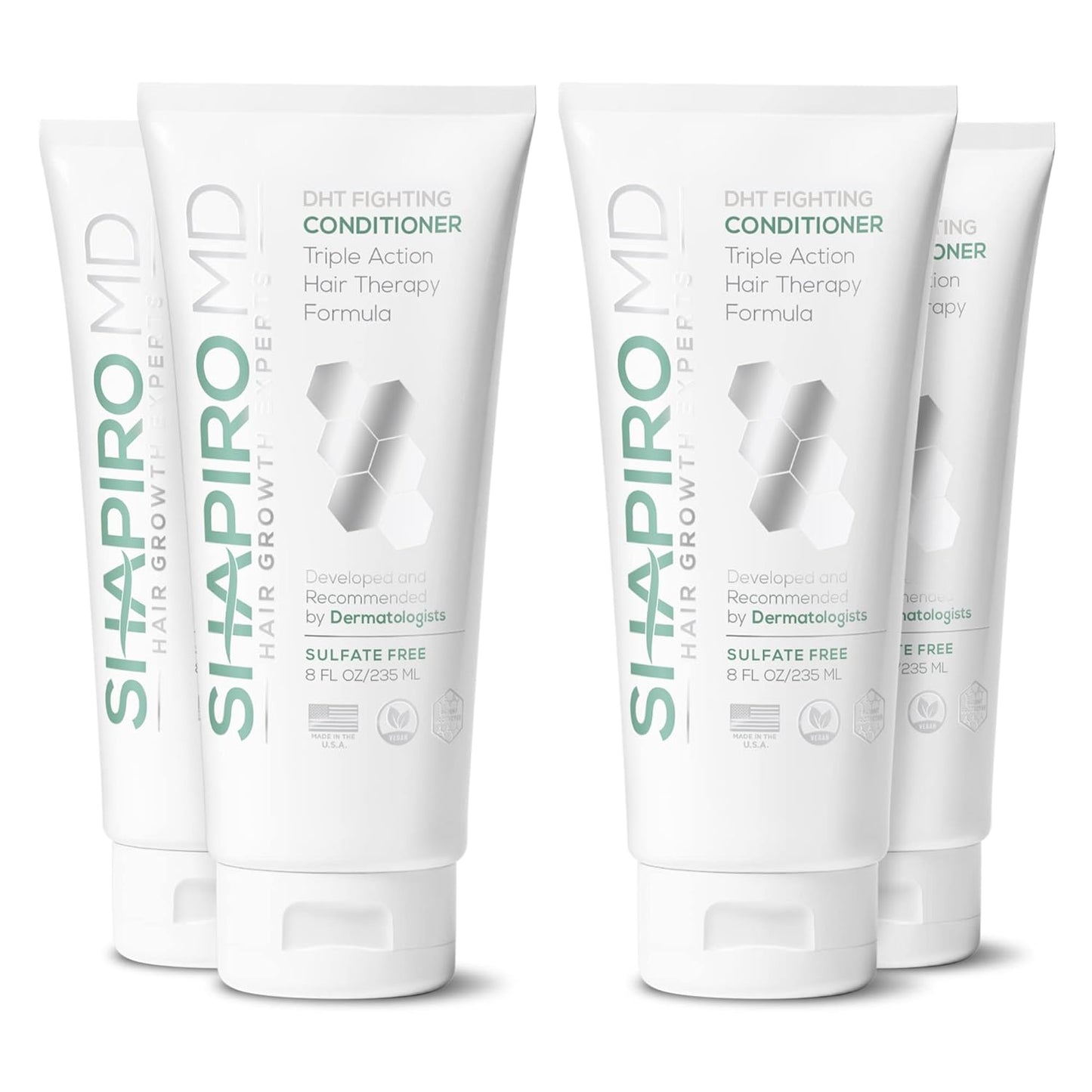 Shapiro MD Hair Growth Experts Hair Loss Conditioner, DHT Fighting Vegan Formula for Thinning Hair Developed by Dermatologists, Experience Healthier and Thicker Looking Hair - 4 Month Supply