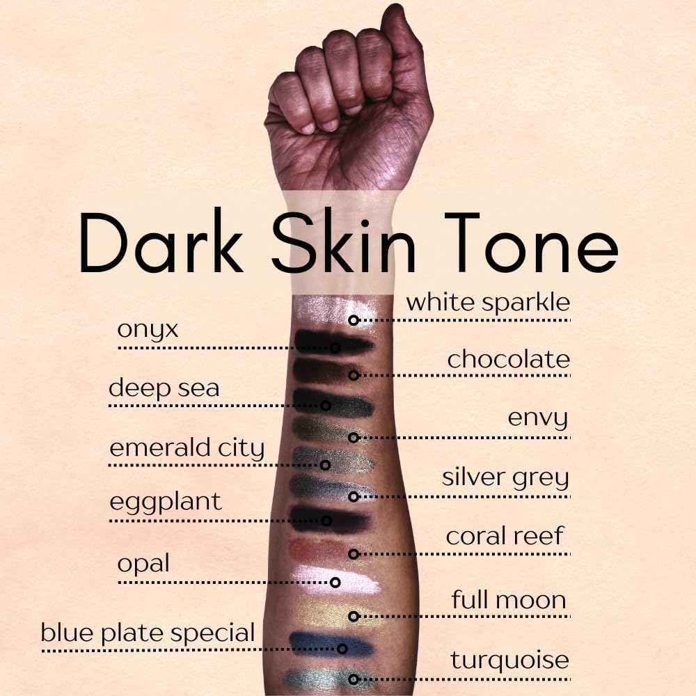 Beautiful Onyx Black Glitter Smokey Eye Single Loose Eyeshadow; Vegan, Talc & Paraben Free