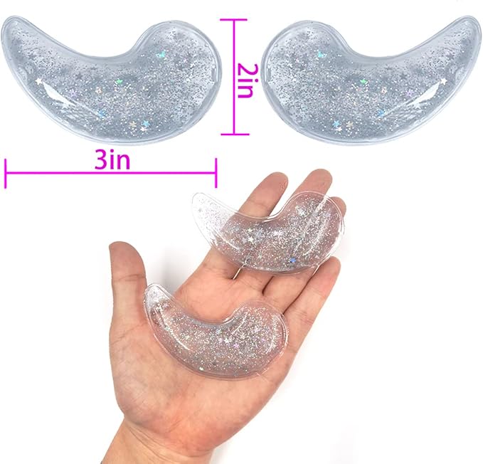 Reusable Gel Eye Ice Pack, Cooling Eye Pad, Hot ＆ Cold Treatment for Eye Strain, Eye Swelling, Eye Redness, Puffy Eyes, Dark Circles, Smooth Fine Lines, and Eye Recover Surgery. (Clear ＆ 10PCS)