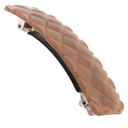 Camila Paris CP3249 French Hair Barrette Clip for Girls, Pink Shell, Rubberized Metal Closure Strong Hold Grip Hair Clips for Women, No Slip Durable Styling Girls Hair Accessories, Made in France