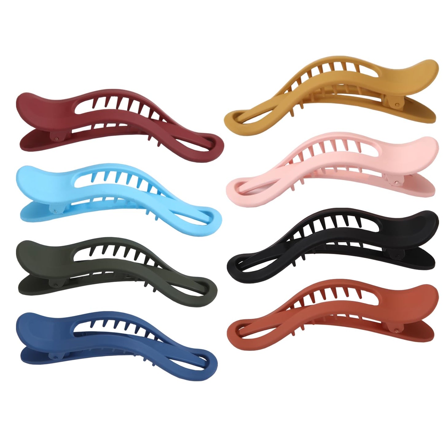 Pastel Alligator Hair Sectioning Clips - 8 PCS Monster Clips With Non-Slip Grip for Styling and Duckbill Design - huncai