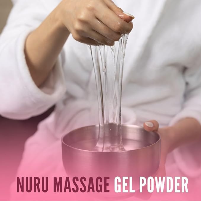 Japanese Nuru Massage Gel Powder 100g | Formulated with Natural Seaweed & Green Tea | Made in Japan | Paraben, & Glycerine Free | Fragrance-Free | Makes 2.64 gal/ 10L | Vegan | Ori