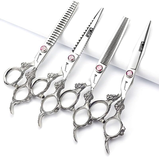 7/7.5/8/9 Inch Salon Professional Hairdressing Scissors Barber Hairstyling Special Tools (7 inch 4pc)