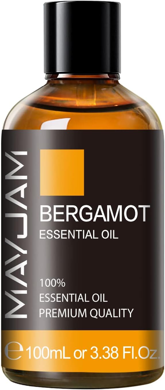 Bergamot Essential Oil, MAYJAM Premium Pure Essential Oils, 3.38FL.OZ Large Volume for Diffusers Soap Candle Making, Ideal for Home Office Car Yoga Use