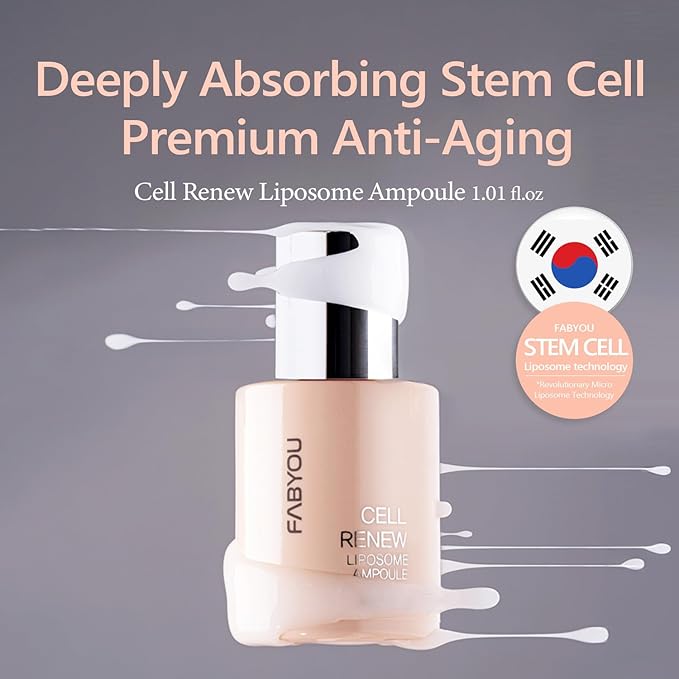 FABYOU Stem Cell Skin Recovery Duo – Korean Skin Care Set for Anti-Aging, Overnight Repair with EGF Cell Renew Ampoule & Plant-Based Stem Cell Night Cream