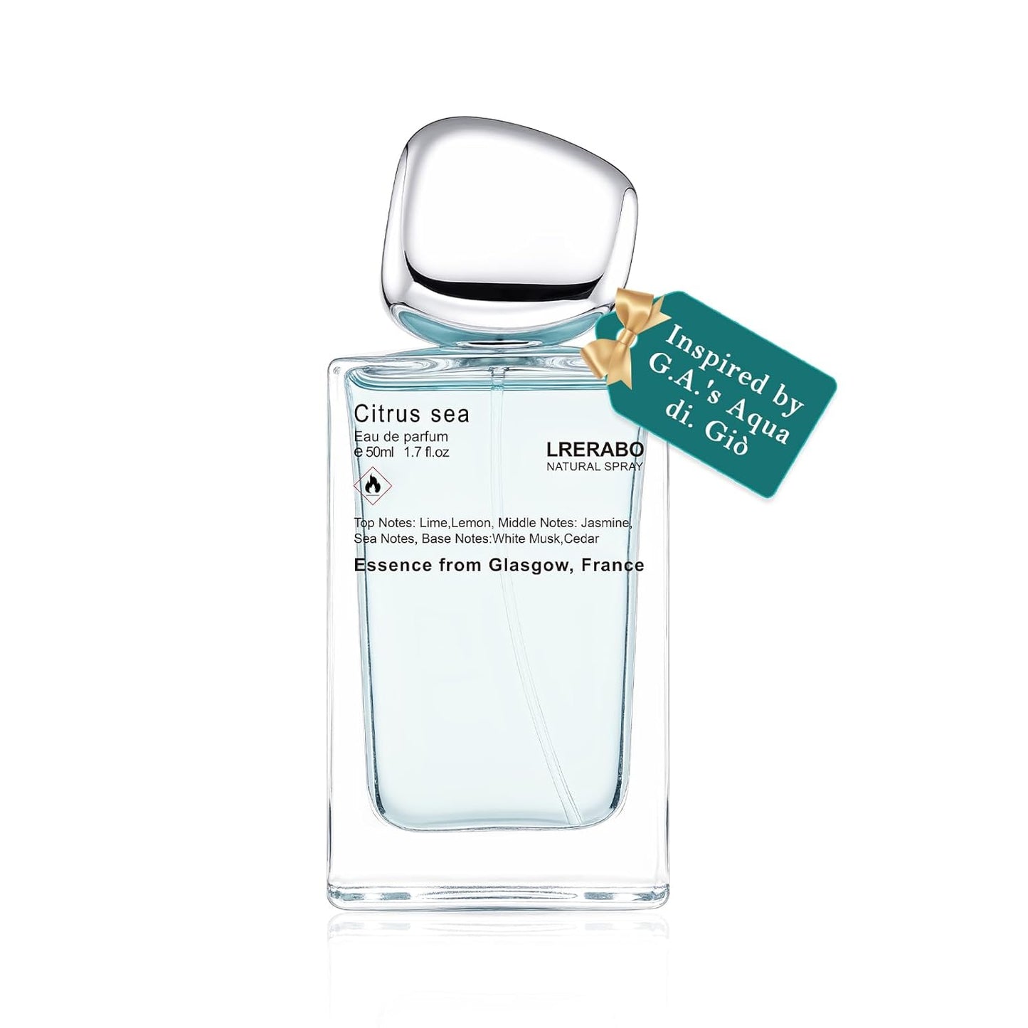 Marine Citrus Eau de Toilette - Inspired by G.A.'s Aqua di. Giò Cologne for Men, Perfume with Bergamot notes, Jasmine, White Musks, Patchouli, Cedarwood - Fragrance Spray 50 ml | 1.7 oz