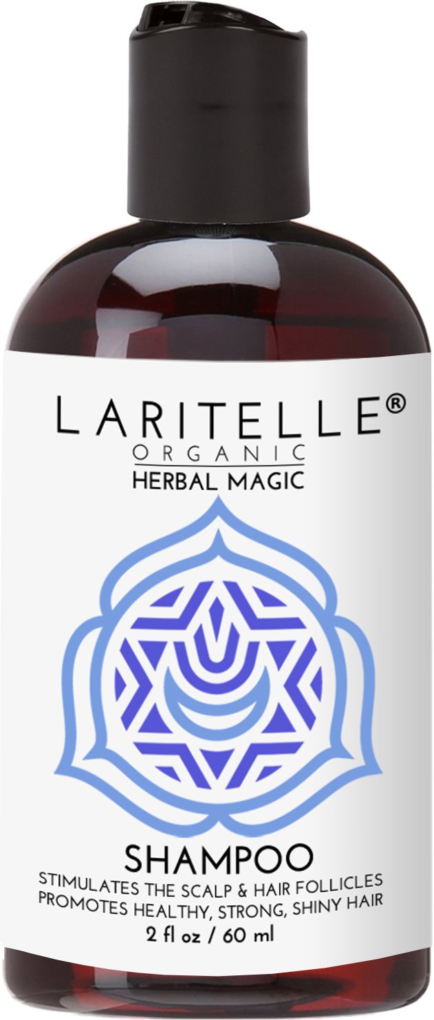Laritelle Organic Travel Size Shampoo 2 oz | Hair Loss Prevention, Clarifying & Strengthening | Rosemary & Saw Palmetto | NO GMO, Sulfates, Alcohol, Parabens, Phthalates | Unscented. Hypoallergenic GF