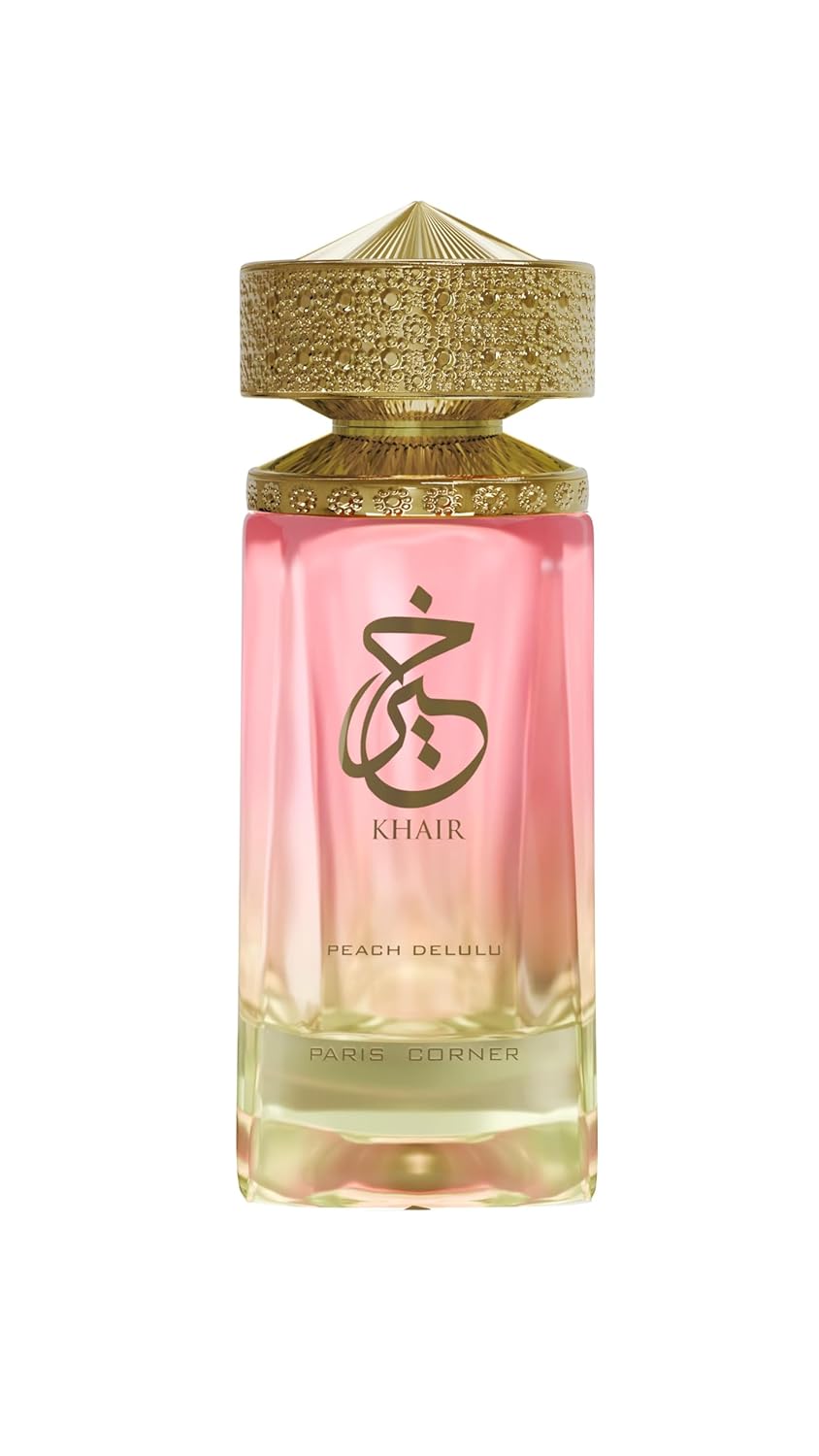 Paris Corner | Khair Peach Delulu Eau de Parfum for Women – 3.4 Fl Oz | Sophisticated Gourmand Perfume with Peach, Nectarine, Guava, Vanilla & Florals | Long Lasting Luxury Fragrance