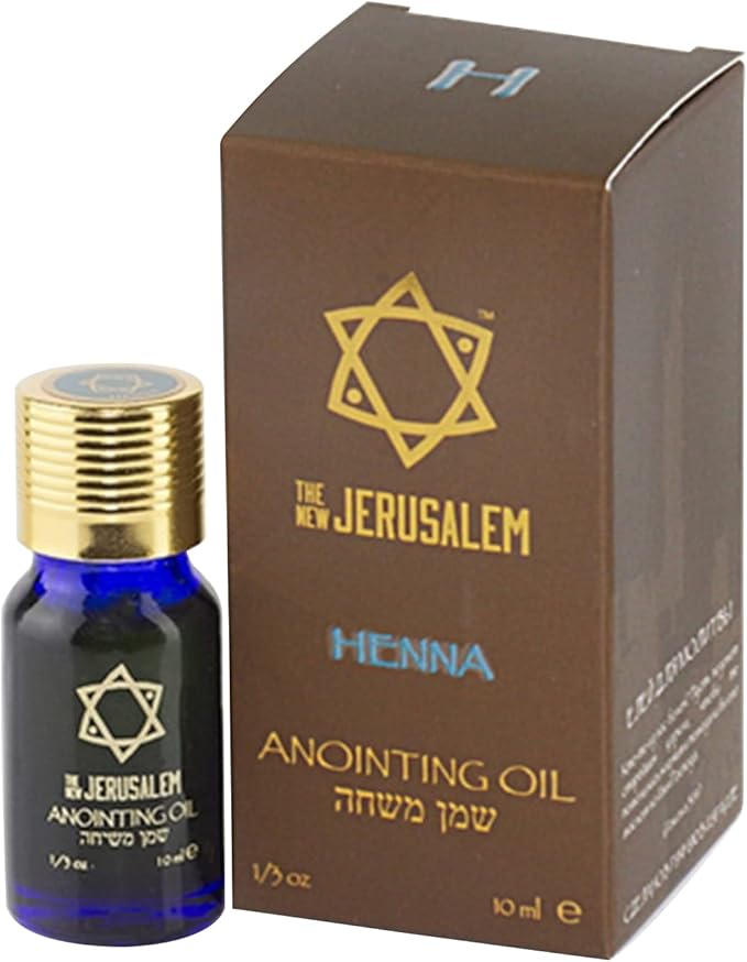 Henna Anointing Oil from Israel, Holy Spiritual Oils Bottles from Jerusalem Blessed, Handmade with Natural Ingredients and Blessed for Wedding Ceremony, Religious Use, 0.34 Fl Oz