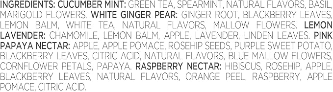 Tea Forte Mariposa Presentation Box Tea Gift Sampler, 20 Count, 2 of Each Variety Individually Wrapped Handcrafted Pyramid Infuser Bags