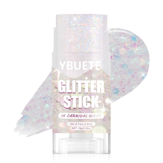 Carnival White Face and Body Glitter Stick for Sparkling Makeup, Hair Glitter Accessories for Women, Highlighting Stick for Fairy Dust, Cheerful Face Glitter for Festive Parties and Carnivals
