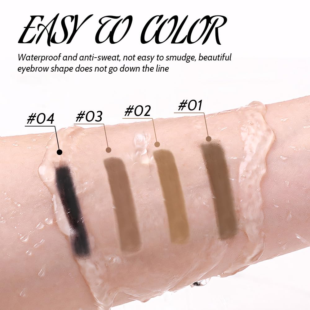 3 Pcs Black Eyebrow Pencils for Women,with Spoolie Brush,Eyebrow Pencil Soft Textured,Waterproof Sweat-proof for Fills in Sparse Areas and Gaps Create a Natural Eye Brow,Vegan & Cruelty-Free
