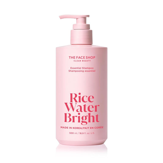 THE FACE SHOP Rice Water Bright Essential Shampoo, Rice Protein Shampoo with Rice Extract, Anti-Hair Loss, Korean Shampoo for Silky and Healthy Hair, Sulfate Free