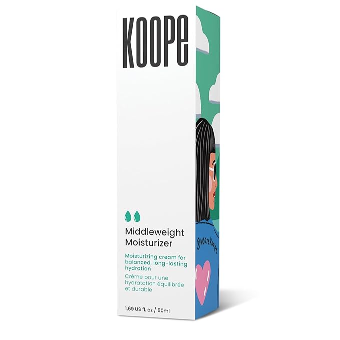 Koope Middleweight Face Cream, Moisturizer For All Skin Types, Balanced Hydration with Hyaluronic Acid, Baobab Oil, Anti-Pollution Shield, Free of Parabens, Sulphates & Fragrances, Vegan, 1.69 FL OZ