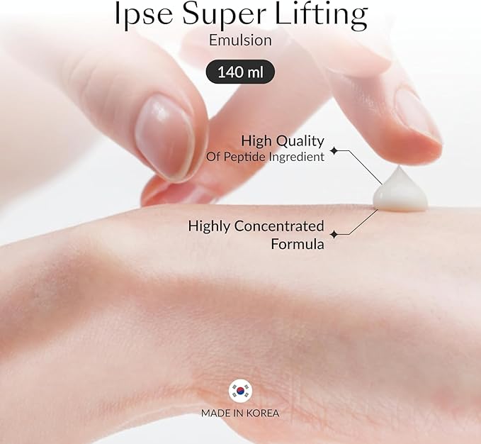 IPSE Korean Face Serum Super Lifting Moisturizing Emulsion 140ml | Anti-Aging, Face Serum | Peptide Complex & Blue Complex | Reduces Fine Lines, Wrinkles, Boosts Collagen