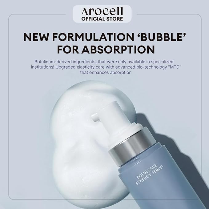 AROCELL Botulcare Synergy Bubble Serum Fast Absorption 70 ml/2.37 Fl Oz Elasticity Pore Minimizing Wrinkle Care Treatment Anti-Aging Facial Skin Korean Skincare