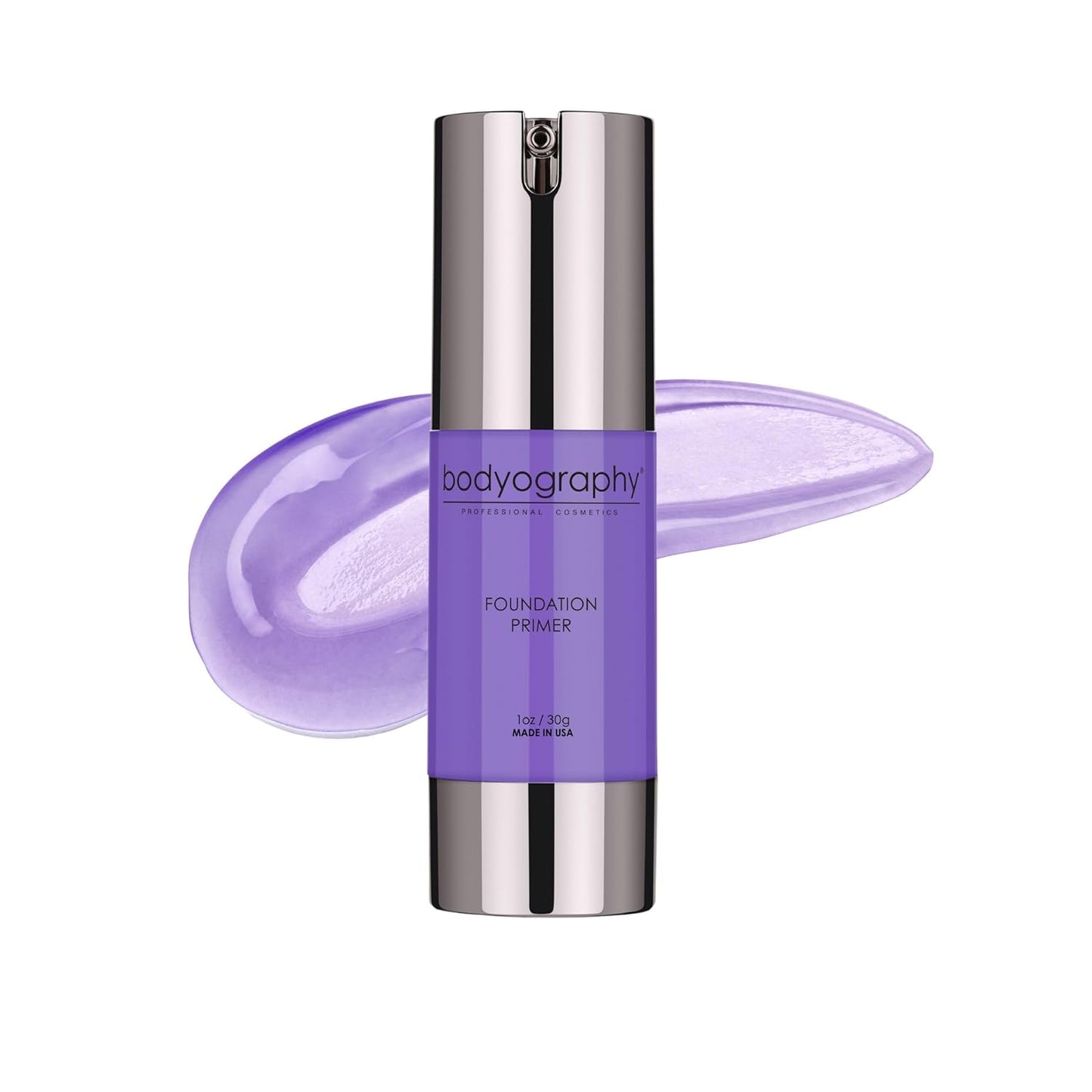 BODYOGRAPHY - Foundation Primer (Purple): Flawless Anti-Aging Salon Makeup Primer w/Vitamin E, A, Jojoba, Grapeseed Oil | Control Shine | Gluten-Free, Cruelty-Free, 1 oz.