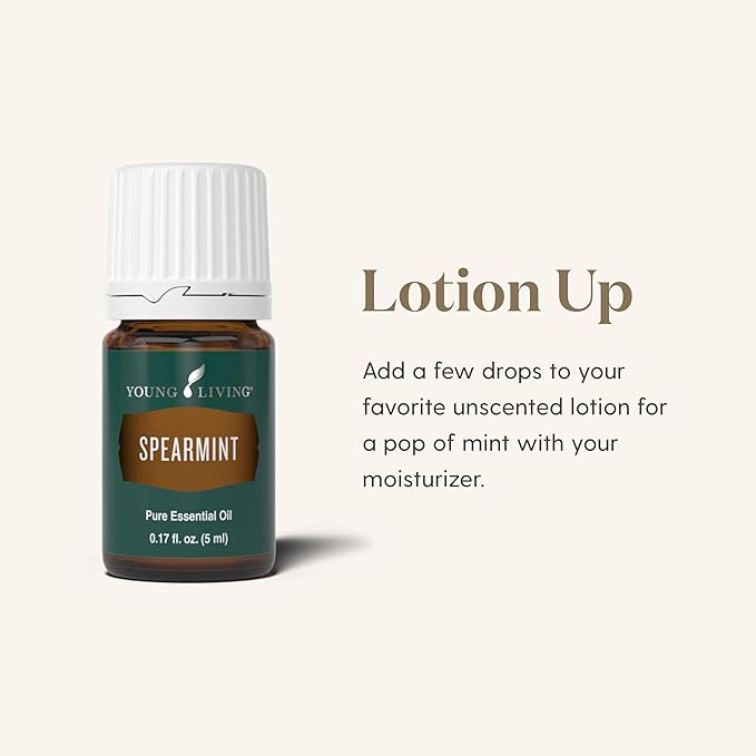 Spearmint Essential Oil 5ml by Young Living - Provides Aromatic Comfort, Digestive and General Wellness Support, Massage Oil, Diffuse it with Citrus Fresh, Refreshing Scent