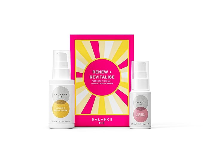 Balance Me Gift Set Renew + Revitalise Vitamin C Repair Serum, Wonder Eye Cream, 2 award winning products, Renew and Revitalise skin, Vegan/Natural Skin Care - 1 each