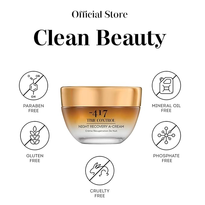 '-417 Dead Sea Cosmetics Time Control Night Recovery A Cream & Face Moisturizer, Wrinkle Recovery Anti-Aging Face Cream