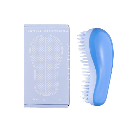 Hand Grip Brush, Gentle Detangling, Detangler Hair Brush for All Hair Types. For use on Wet or Dry Hair (Blue)