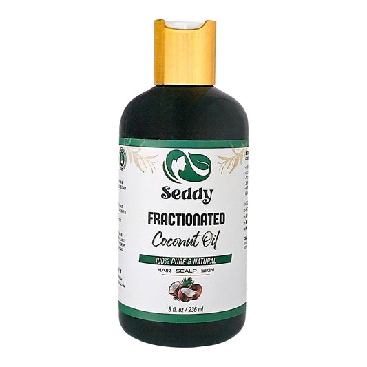 Seddy MCT Fractionated Coconut Oil - Unscented 100% Natural - Hexane Free - Premium Grade Daily Hydration Carrier Oil for Moisturizing Skin, Hair, and Body - 8 Fl. Oz