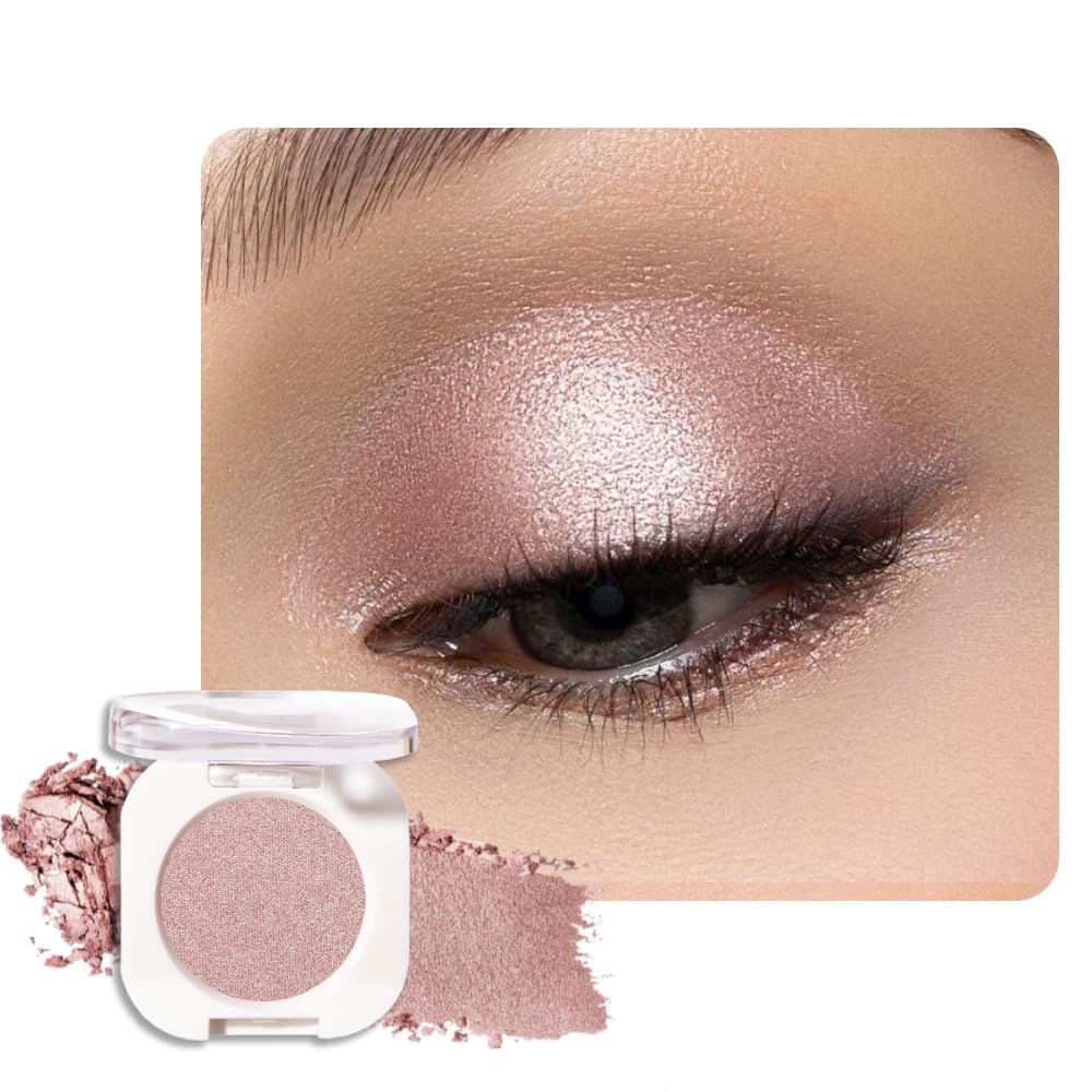 Champagne Shimmer Single Eye shadow Palette Makeup, Shimmer Sparkle Glitter Eyeshadow For Mature Women, Pigmented Waterproof Sombras Para Ojos, Vegan, Talc, Paraben&Cruelty Free, Girls Eyeshadows Gift