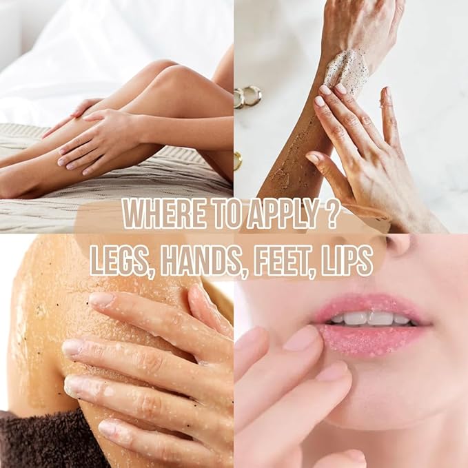 Pure Brown Sugar Scrub, Gentle Exfoliating Natural Body Scrub, Revitalizing Face & Lips Scrubber For Women With Moisturizing Shea Butter & Organic Oils, Cellulite & Stretch Mark Remover Best Gift Idea