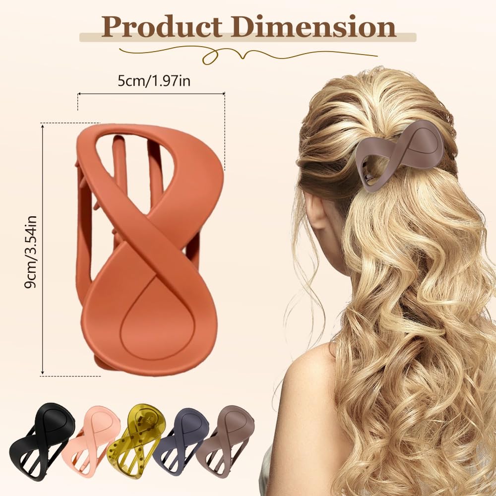 Flat Hair Clips for Women, Resin No-Slip Grip Styling Accessories with 8 Claw Teeth, Lightweight Comfort for Thick Thin Hair, Daily Use (A)