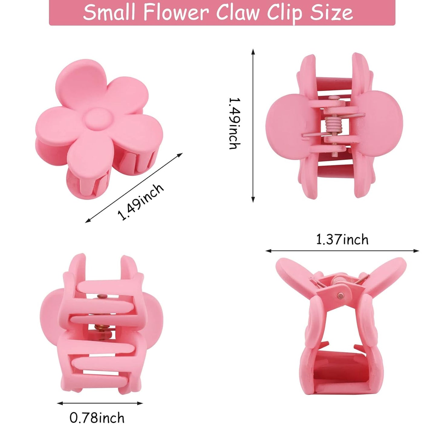 15 PCS Small Flower Hair Claw Clips 1.49 Inch Jaw Clips for Women Girls Nonslip Strong Hold Hair Accessories