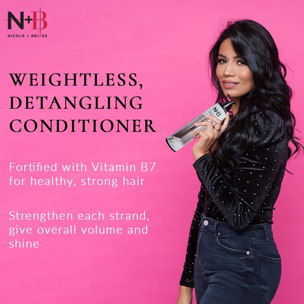 N+B Hair Volumizing Conditioner | Blue Agave Oil, Vit B7, Biotin | Revives Damaged & Leaves Hair Soft & Shiny | Safe for Colored, Keratin & Chemically Treated Hair | For All Hair Types & Textures