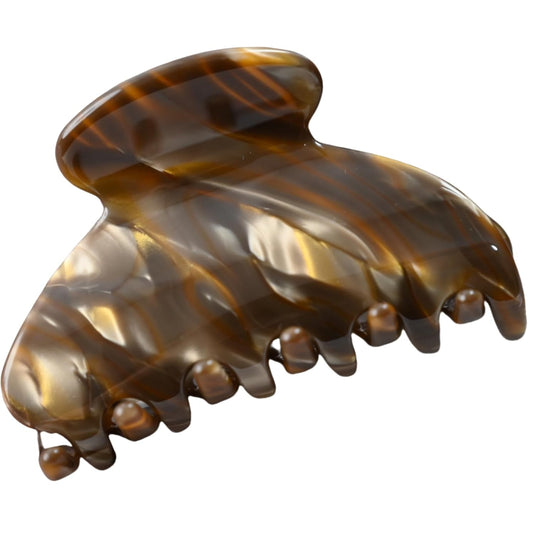 Handmade Celluloid Acetate French Design Barrettes Tortoise Shell Claws Hair Claw Luxury Fashion Accessories Hair Clip for Women (marble coffee)