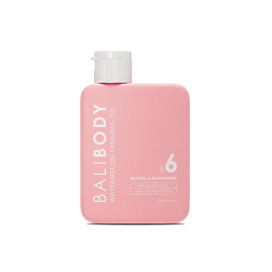 Bali Body Watermelon Tanning Oil SPF 6 | Infused with Natural Oil | Fruity Scent Summer Essential for Golden Deep Glow | Vegan, Cruelty Free (100ml/3.4 fl oz)