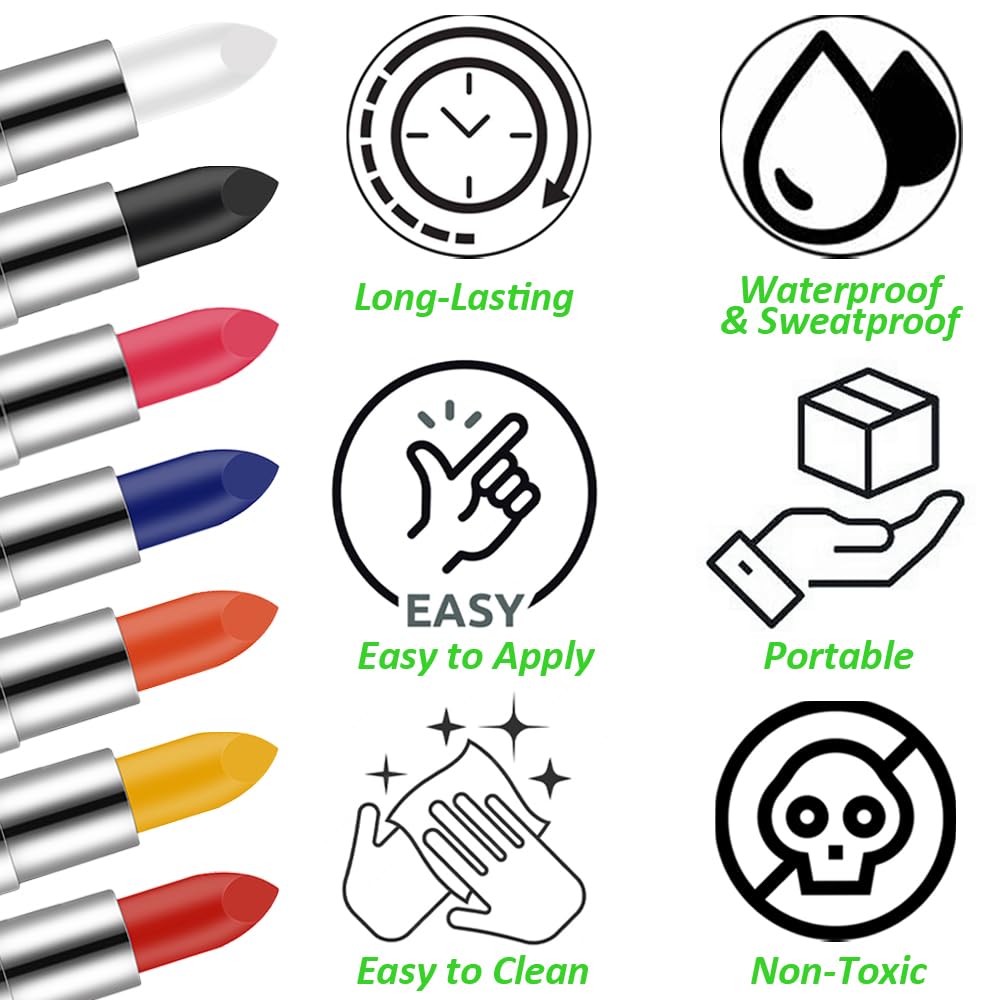 Mysense Royal Blue Face Body Paint Stick, Eye Black for Baseball Softball Football Lacrosse, Lipstick Facepaint for Halloween SFX Avatar Smurf Mystique Makeup