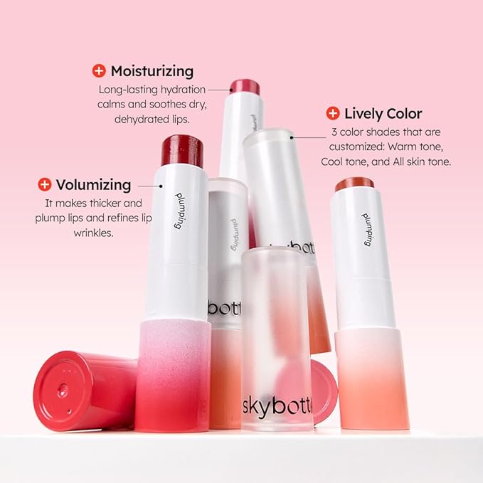 skybottle Volumizing Color Lip Balm #01 Dewy Rose, Lip Plumper, Tinted Chapstick, Clean Lip Gloss, Natural Make up, Korean Lip Balm, Girls Valentine Gift, 0.12oz