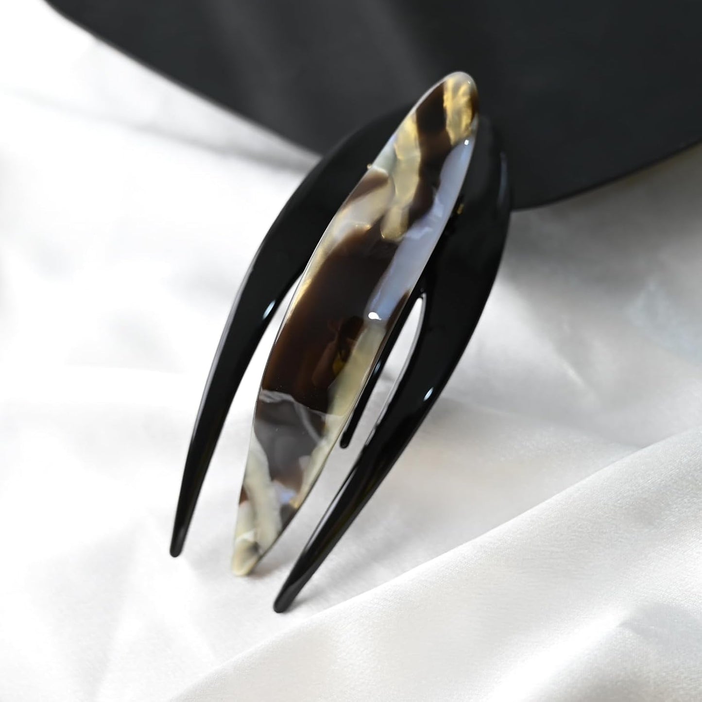 Handmade Celluloid French Design Tortoise Shell Barrettes Side-slide Opening Duck Luxury Fashion Accessories Hair Clip Claw for Women (coffee)