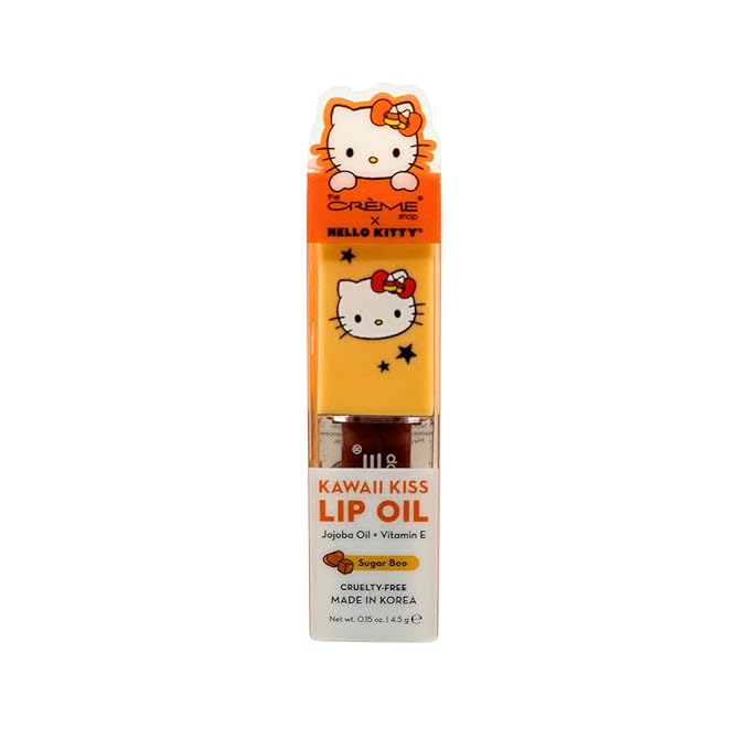 The Crème Shop x Hello Kitty Kawaii Kiss Lip Oil, Hydrating Lip Oil with Jojoba Oil & Vitamin E (Sugar Boo)