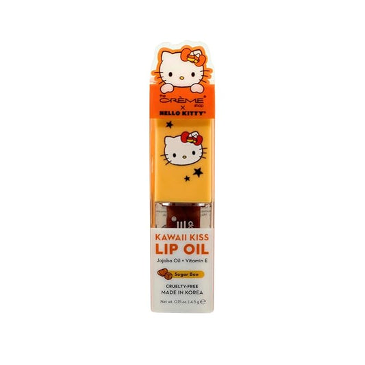 The Crème Shop x Hello Kitty Kawaii Kiss Lip Oil, Hydrating Lip Oil with Jojoba Oil & Vitamin E (Sugar Boo)
