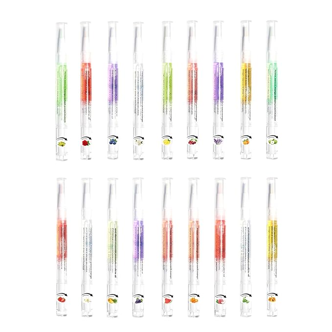 18pcs Nail Cuticle Oil Pen Gel Nail Oil Pen Nourishment Polish With Vitamins Moisturized