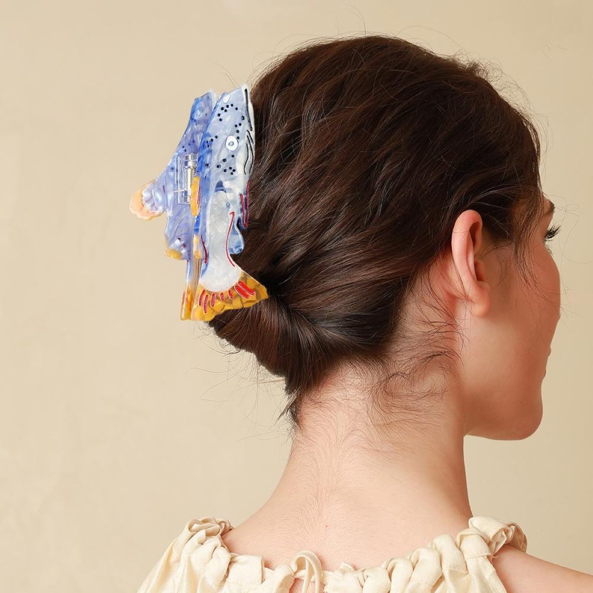 Fantasy Sea Blue Catfish Hair Clip,Acetate Claw Clips,Big Hair Clips for Women